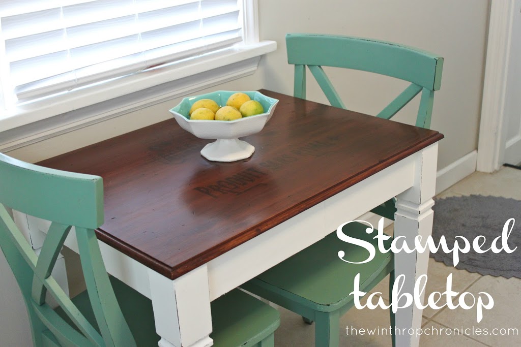 stamped tabletop