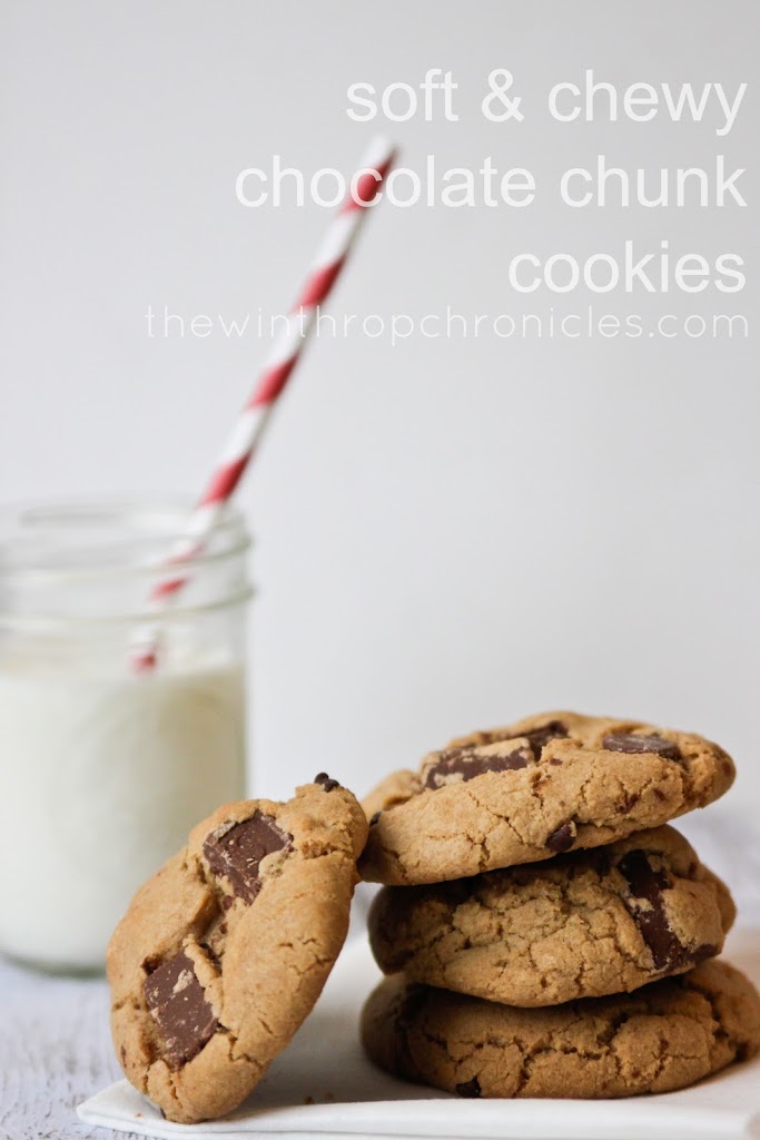 soft + chewy chocolate chunk cookies