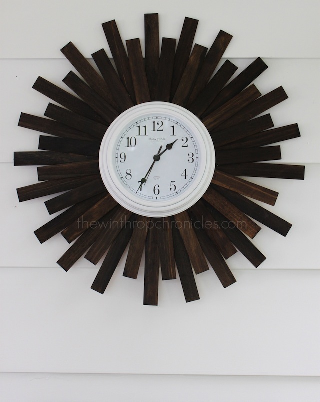 PAINT STICK SUNBURST CLOCK