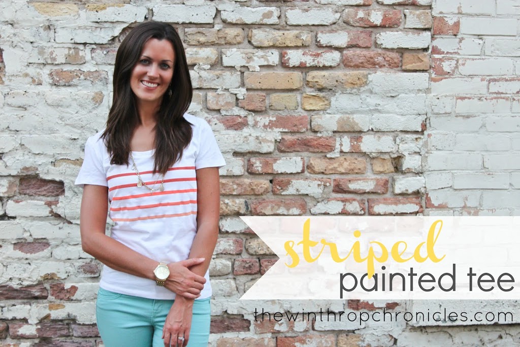 striped painted tee