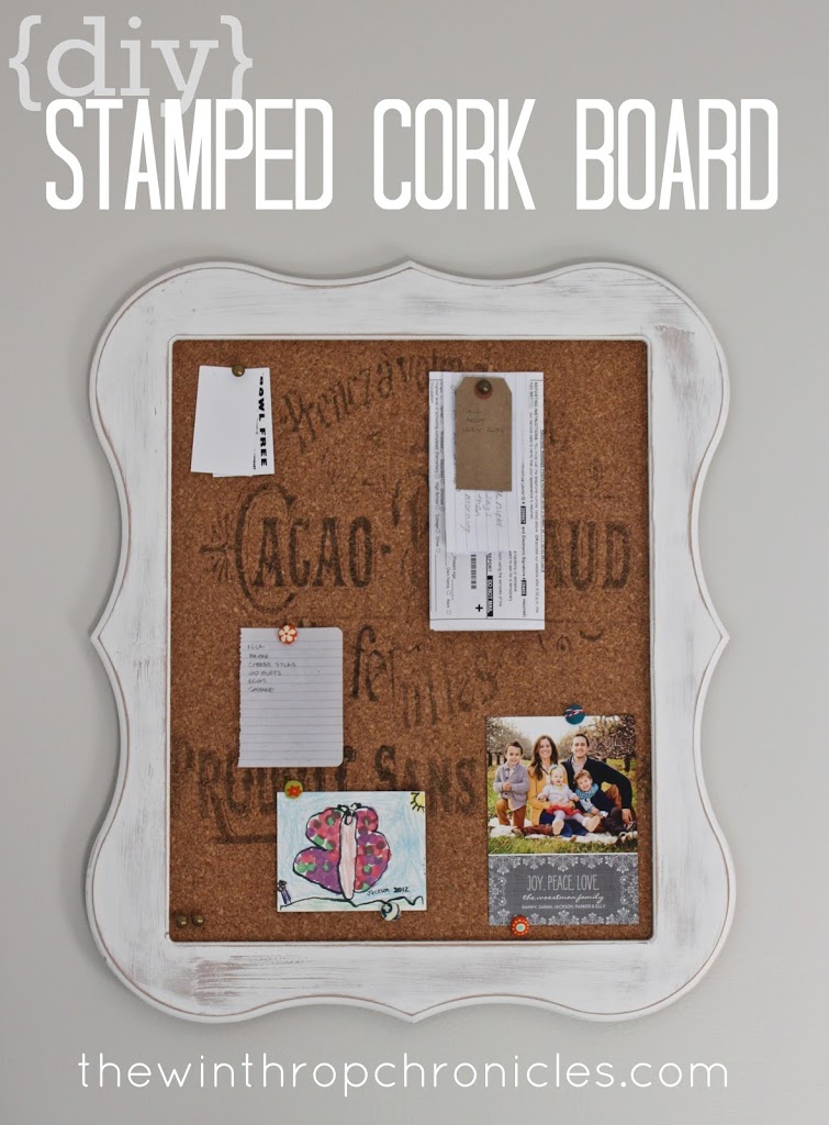 diy stamped cork board