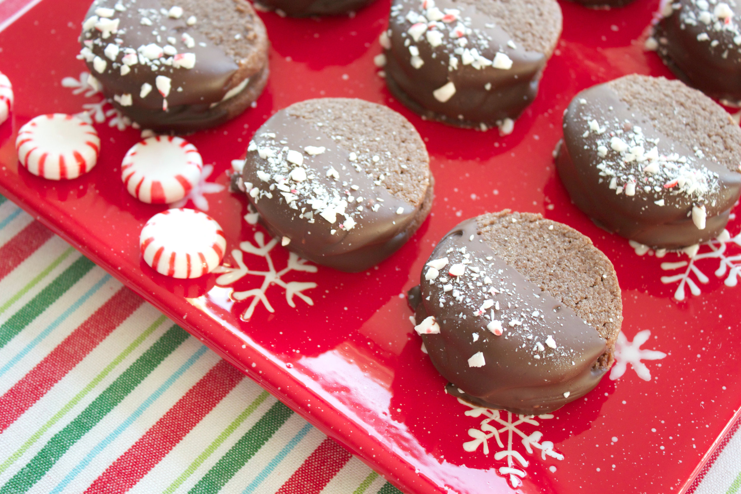 Hot Chocolate Peppermint Cookie Sandwiches