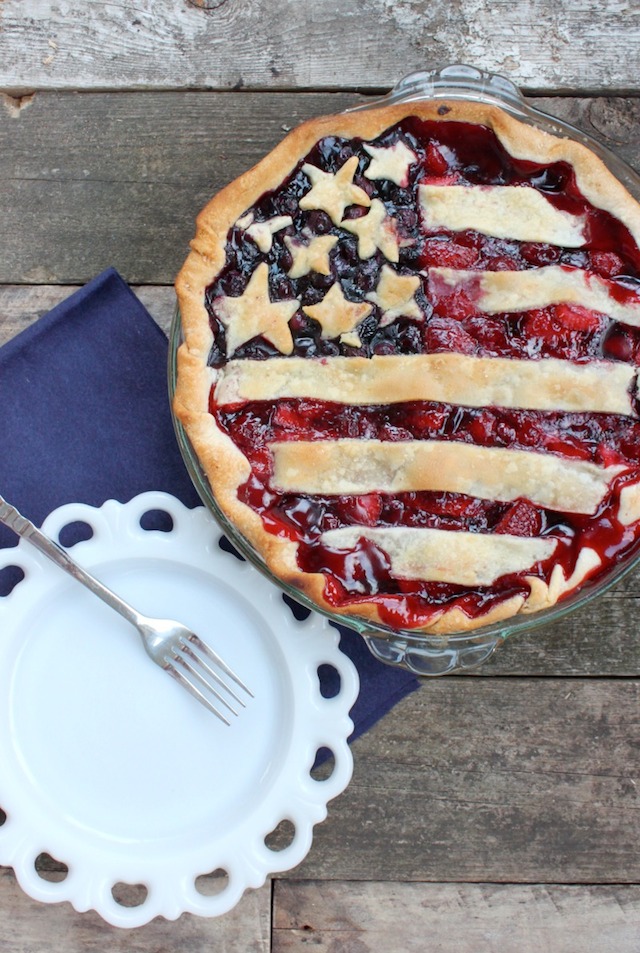 American Flag Berry Pie