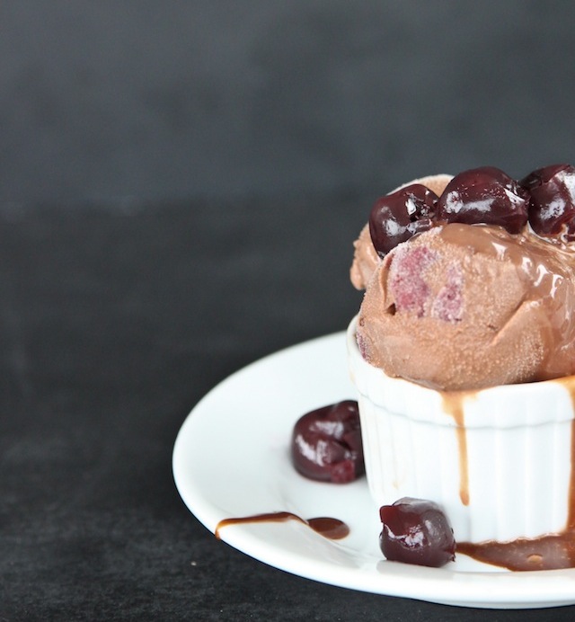Homemade Chocolate Cherry Ice Cream